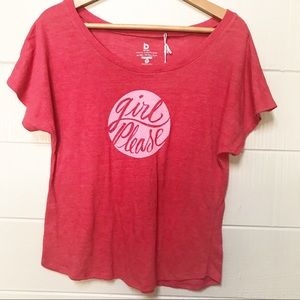 bops • Red Flared Cap Sleeve Girl Power TShirt M